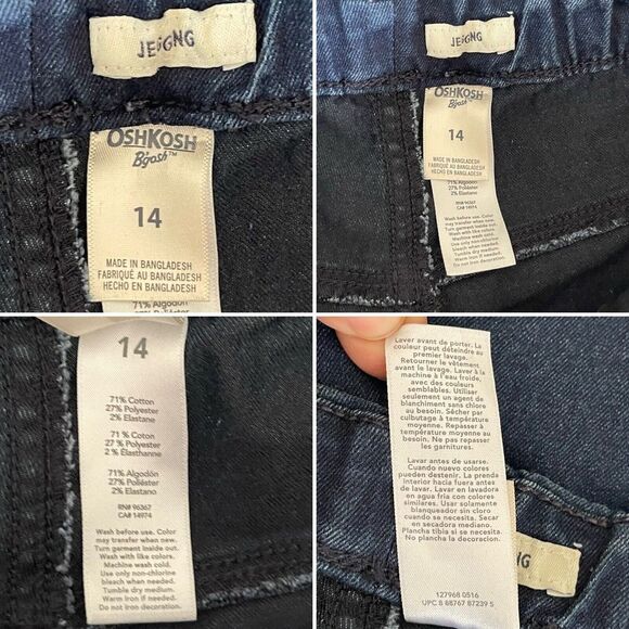 Big Girls Jeggings Size 14 Blue Pull On Pants OSHKOSH - Picture 7 of 15